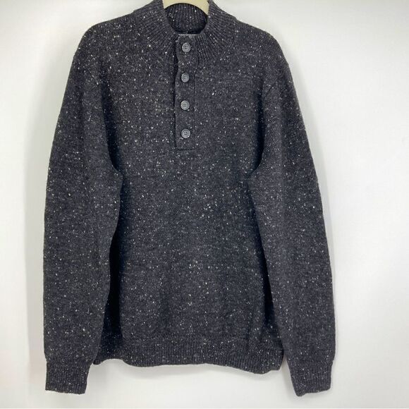 NWT Nordstrom Patch Merino Wool Blend Men's Sweater Size XXL Dark Grey MLNG - Picture 3 of 12